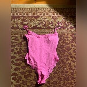 pink lace skims body suit